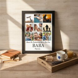 Baba Yazan Çerçeveli Yapışan Tablo - 