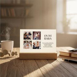 En İyi Baba 13x18 Ahşap Stantlı Akrilik Çerçeve - 