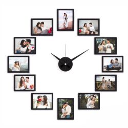 Fotoğraf Baskılı Ahşap Saat - 12 Fotoğraflı - 