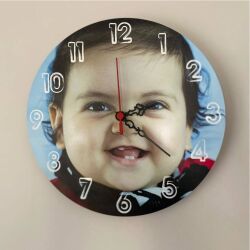 Fotoğraf Baskılı Ahşap Saat - 