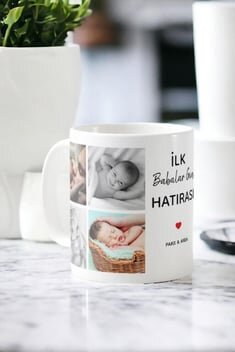 İlk Babalar Günü Hatırası 8 Fotoğraflı Kupa Bardak - 