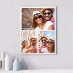 Kişiye Özel 3 Fotoğraflı Kolaj Kanvas Tablo 35x50 cm - 