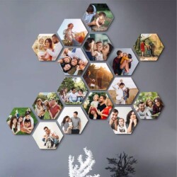 Kişiye Özel Altıgen Tablo - 17 Adet - 