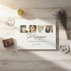 Kişiye Özel Love Yazan Kanvas Tablo (35x50cm.) - 2