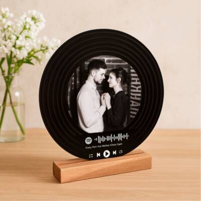 Kişiye Özel Fotoğraflı Spotify Barkodlu Plak - 1