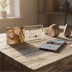 Kişiye Özel Spotify Barkodlu Akrilik Masa Üstü Plaket - 
