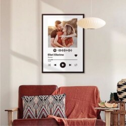 Kişiye Özel Spotify Barkodlu Plak Tablo - 1