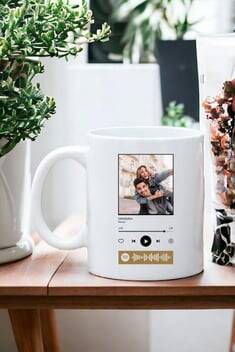 Kişiye Özel Spotify Tasarım Fotoğraflı Beyaz Kupa Bardak - 1
