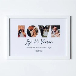 Love Yazılı Yapışan Çerçeve - 20x30 Beyaz - 2