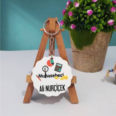 Muhasebeci Tasarımlı Kişiye Özel Anahtarlık - 1