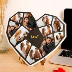 Puzzle Kalp Tablo Masa Üstü Hediye - 