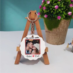 Sevgiliye Özel Fotoğraflı Anahtarlık - 