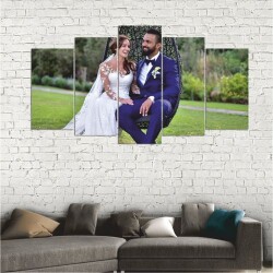 Size Özel Fotoğraf Baskılı 5 Parça Ahşap Tablo - 