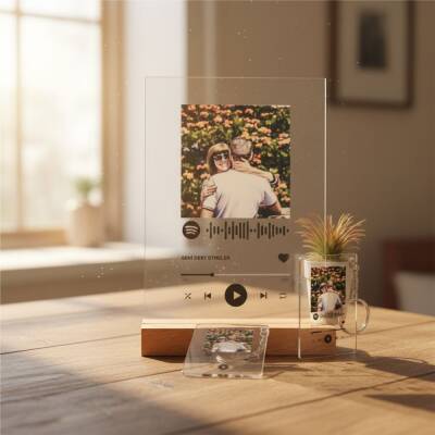 Spotify Barkodlu Dekoratif Plak - 2 Adet Anahtarlık Hediyeli - 1