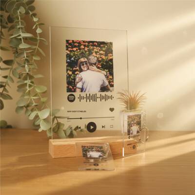 Spotify Barkodlu Dekoratif Plak - 2 Adet Anahtarlık Hediyeli - 2