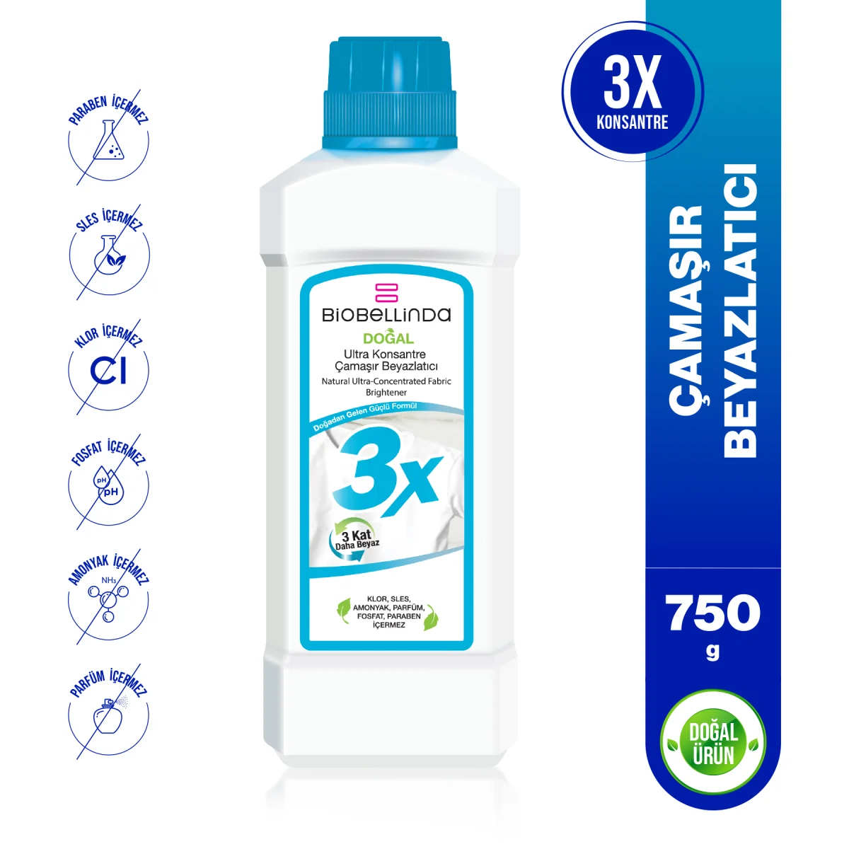Biobellinda 3X Ultra Konsantre Çamaşır Beyazlatıcı 750 G