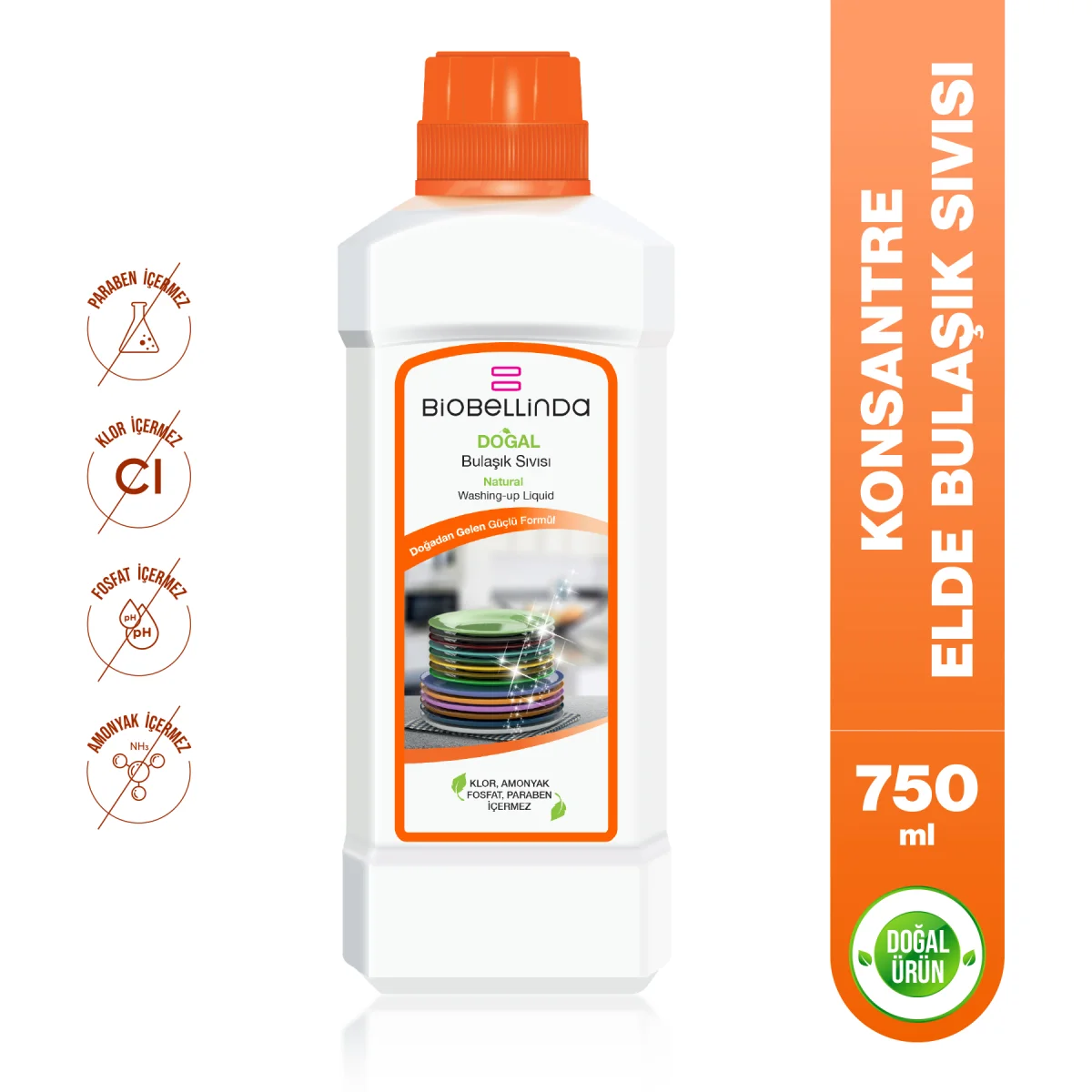 Biobellinda Konsantre Elde Bulaşık Sıvısı 750 Ml