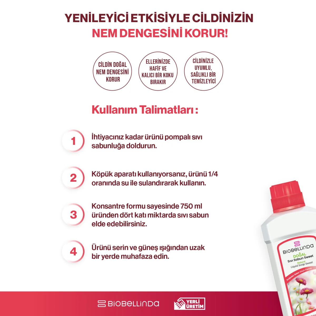 Biobellinda Sıvı El Sabunu Sweet 750 Ml