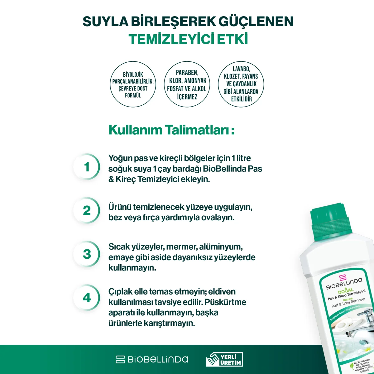 Biobellinda Pas & Kireç Temizleyici 750 Ml