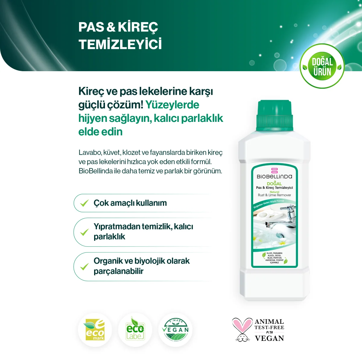 Biobellinda Pas & Kireç Temizleyici 750 Ml