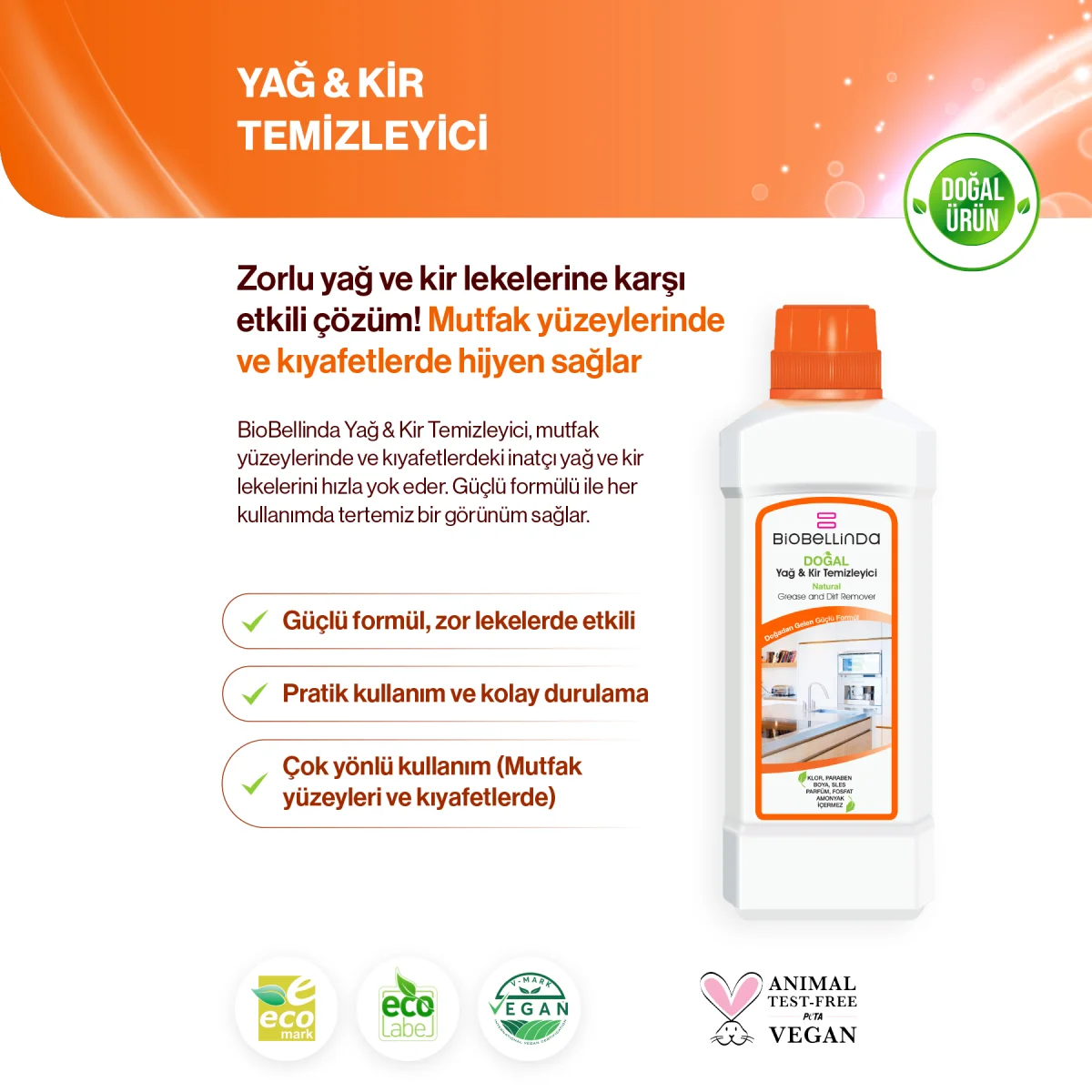 Biobellinda Yağ & Kir Temizleyici 750 Ml