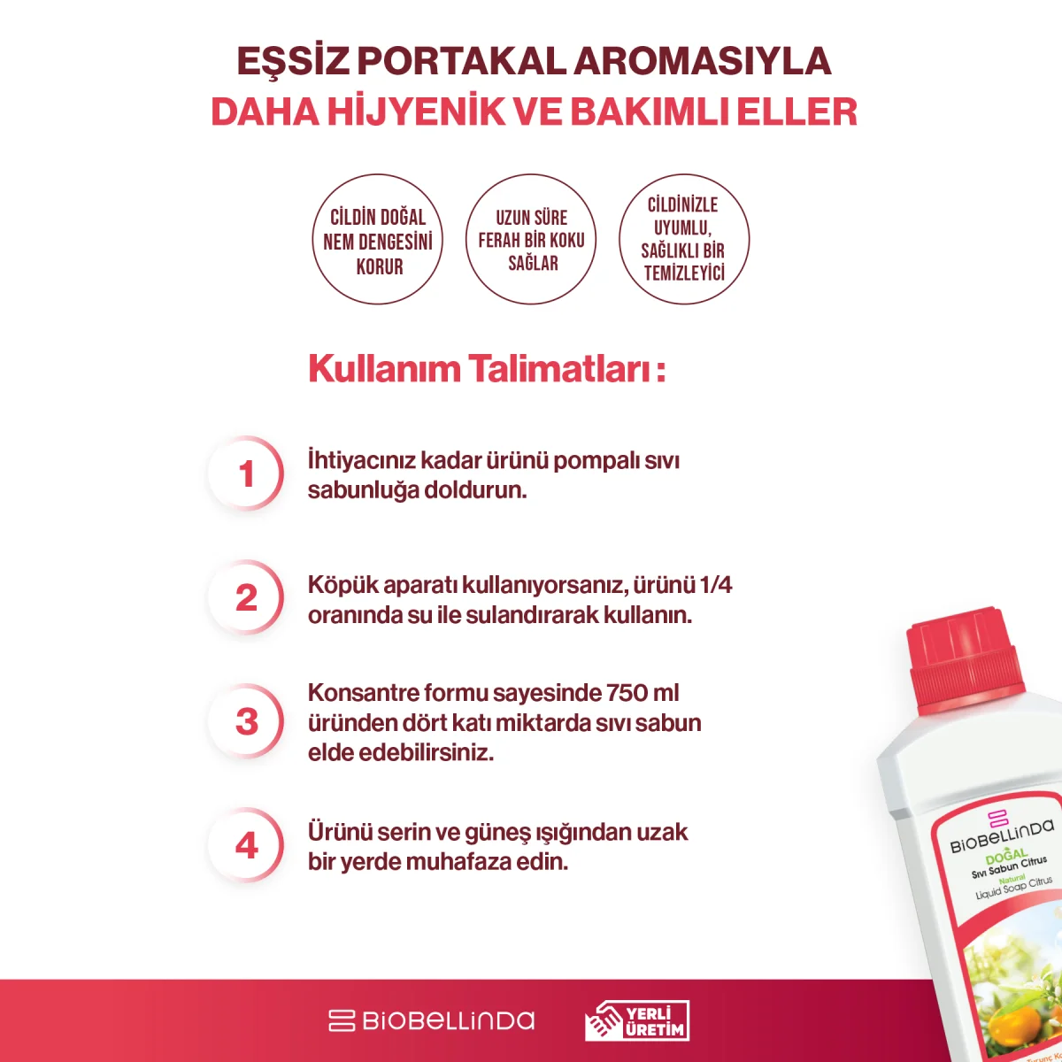 Biobellinda Sıvı El Sabunu Citrus 750 Ml