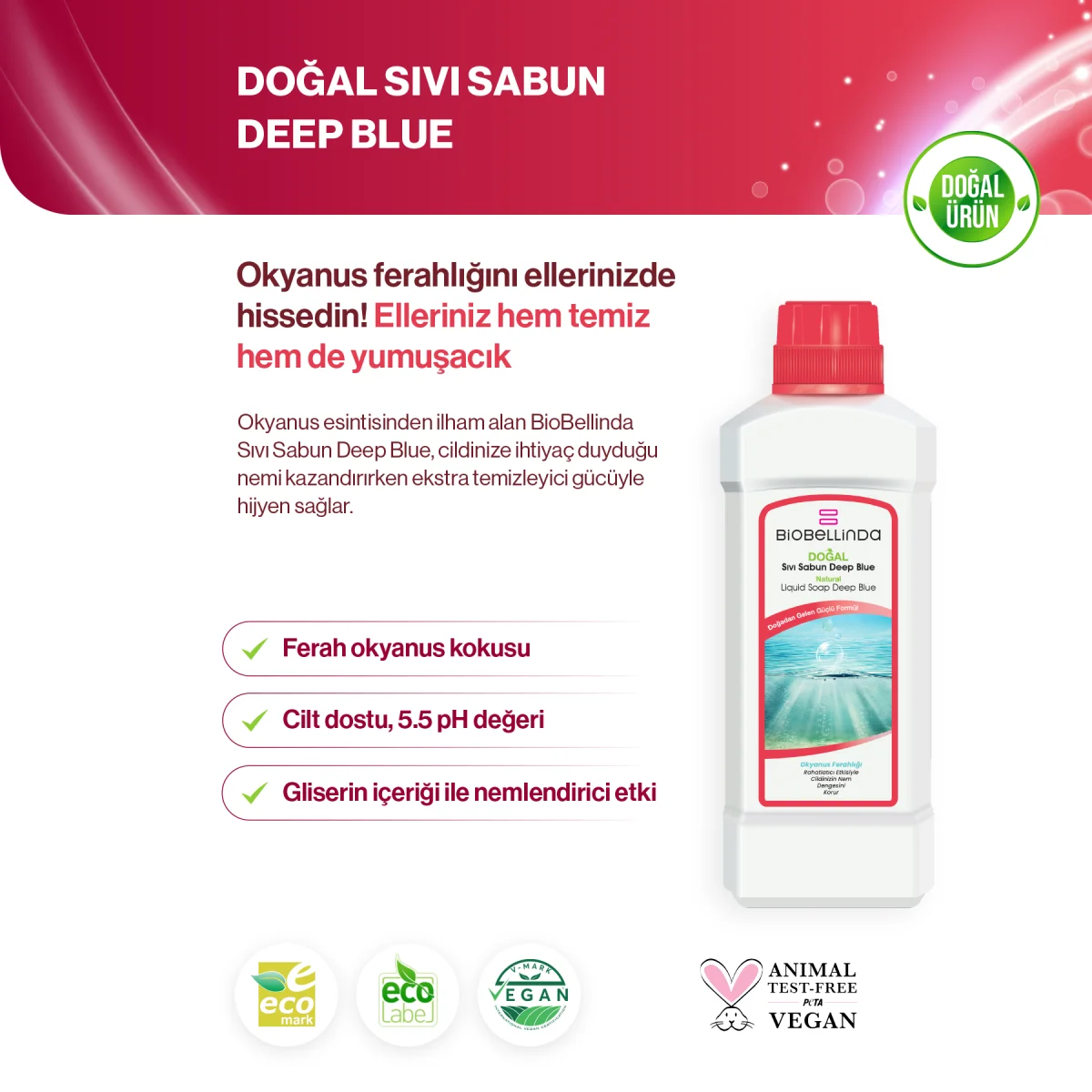 Biobellinda Sıvı El Sabunu Deep Blue 750 Ml