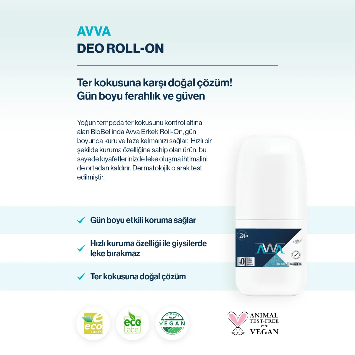 Biobellinda Deo Doğal İçerikli Erkek Roll On 50 Ml