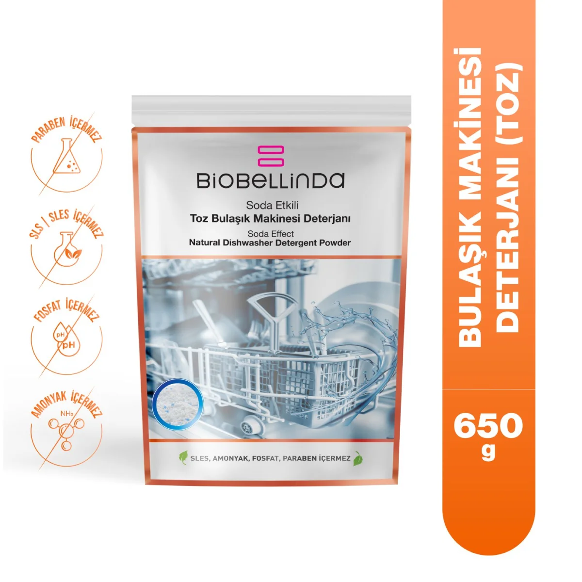 Biobellinda Toz Bulaşık Makinesi Deterjanı 650 G