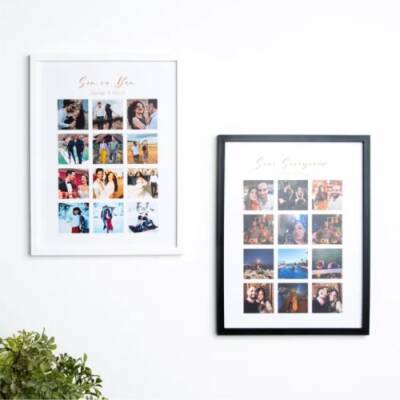 Yapışan Çerçeve 12 Fotoğraflı -Beyaz 30x40 - 1