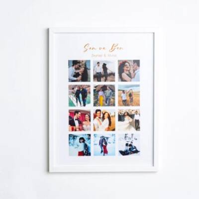 Yapışan Çerçeve 12 Fotoğraflı -Beyaz 30x40 - 2